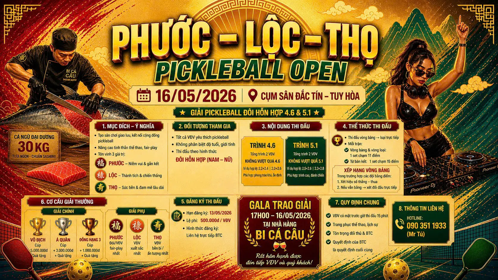 GIẢI PICKLEBALL PHƯỚC LỘC THỌ OPEN